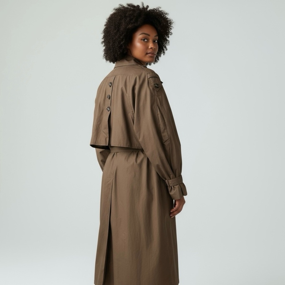 Vintage‎ Neiman Marcus x Gallery Brown Trench Coat Sz 12
